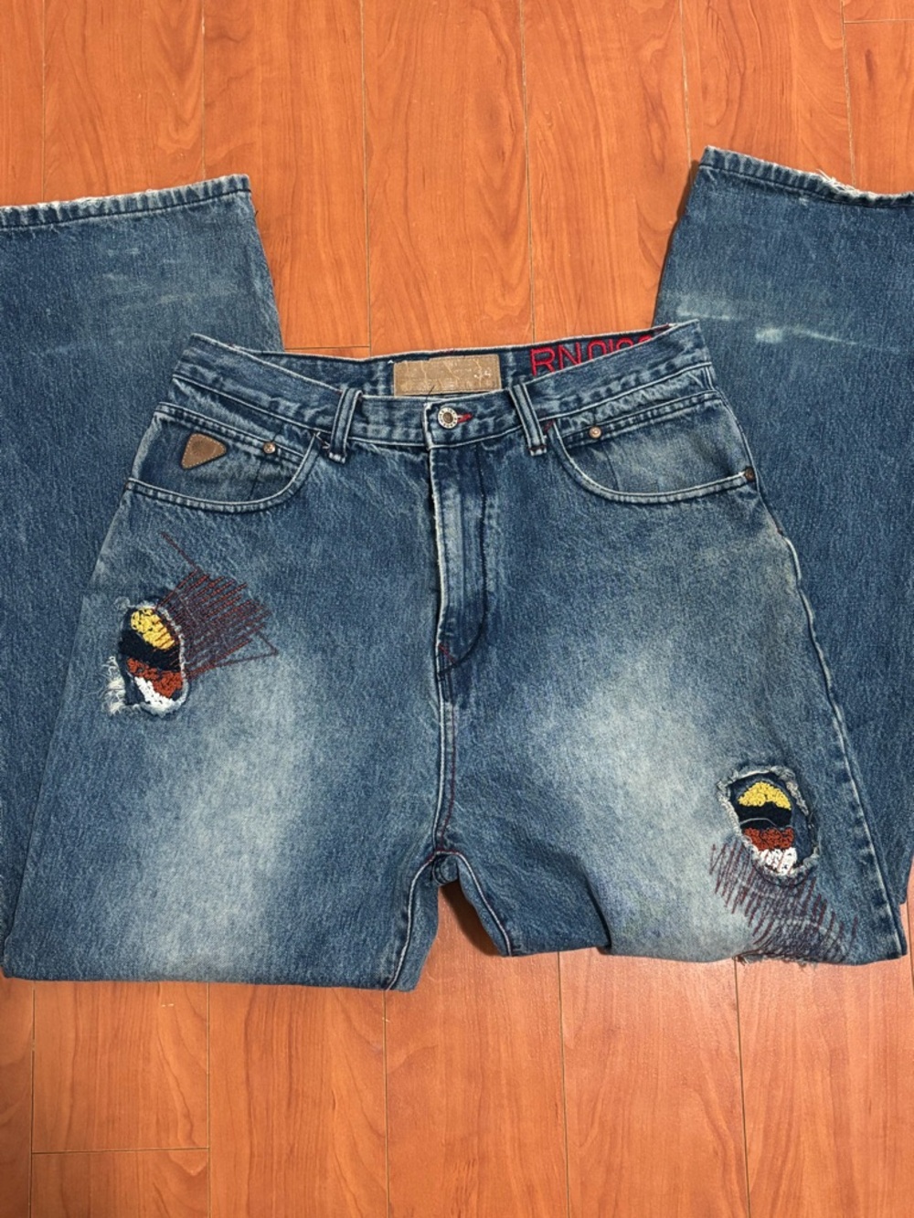 Vintage Akademiks Y2K Embroidered Jeans Size 34